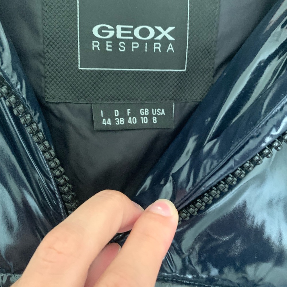 GEOX High-Shine Puffer Coat in Blue NWOT - Picture 3 of 9
